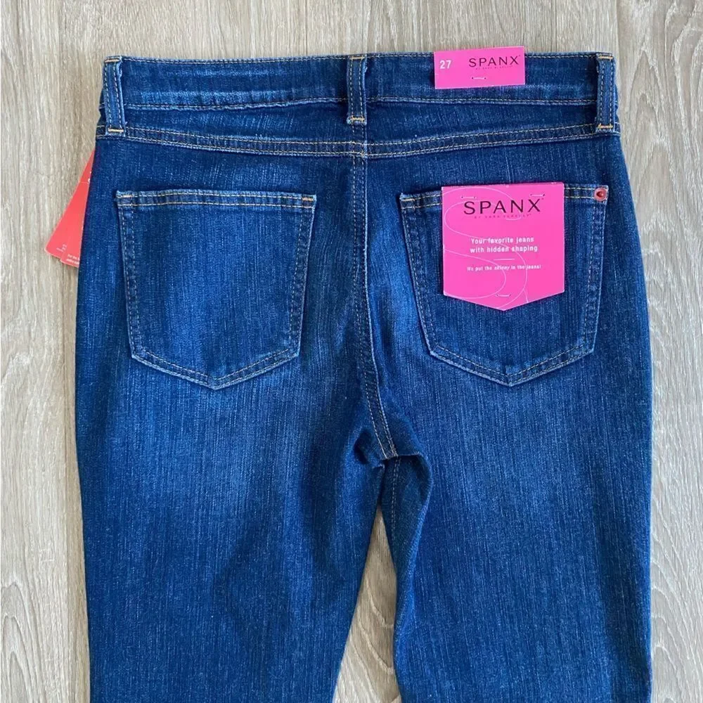 NWT Spanx Slim X Skinny Dark Wash High Rise Denim Jeans, Size 27